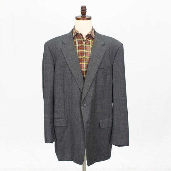 Hickey Freeman 50L Gray Blazer Sport Coat Jacket 2-Button Solid T995